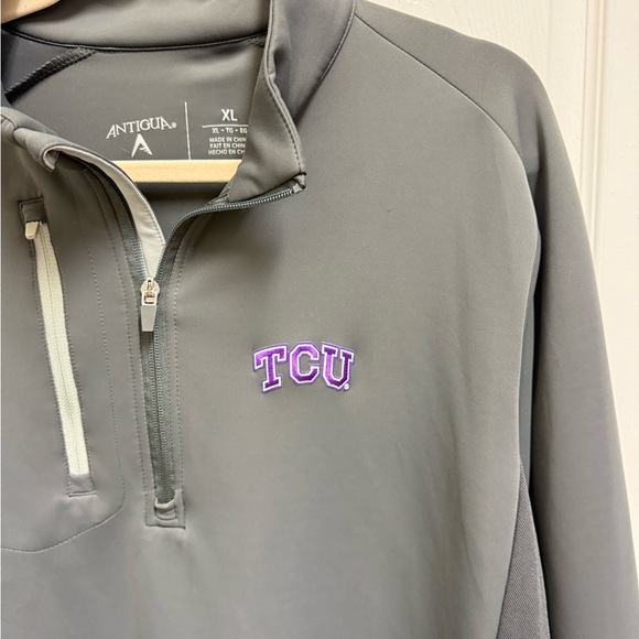 Antigua Grey TCU Quarter Zip Pullover - Picture 4 of 11